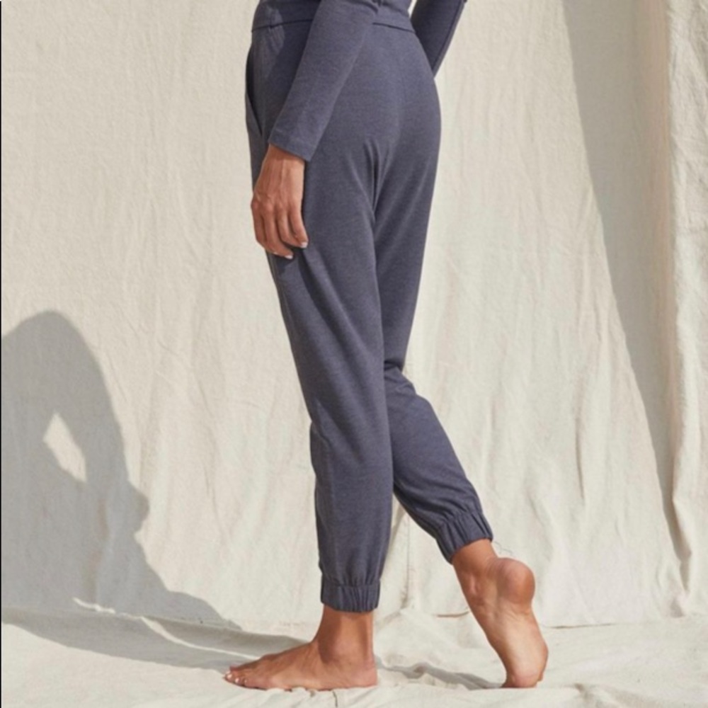 Lunya Restore Draped Jogger XS Deep Blue NEW